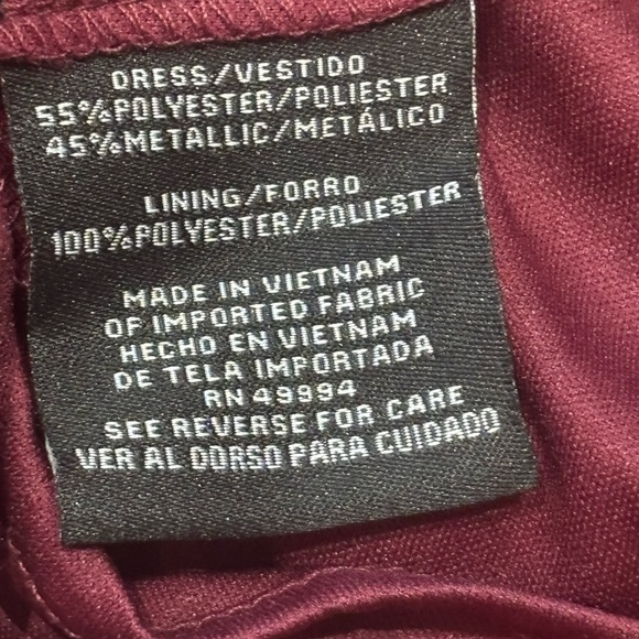 NWT- R&M Richards Maroon Full Length Evening Gown with Slit - Size 6 - Picture 9 of 16